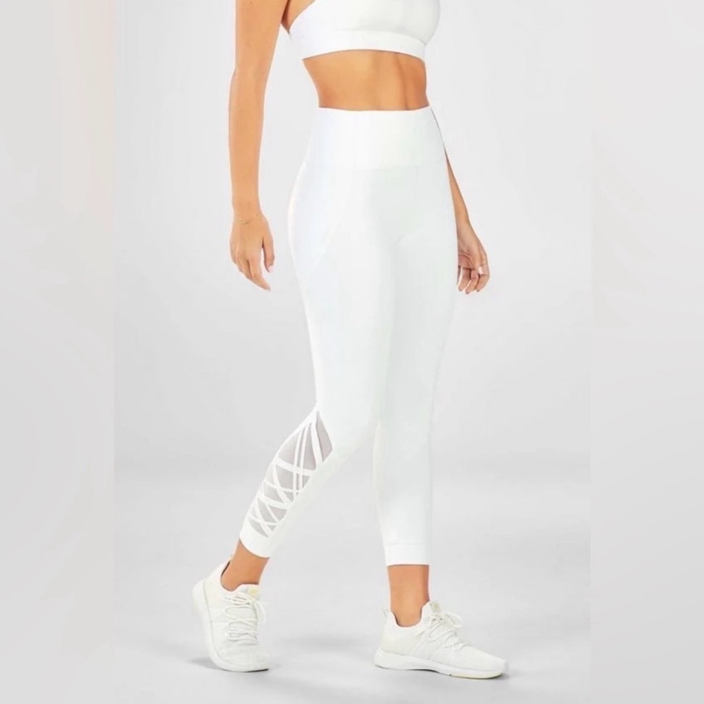 Fabletics PowerHold High-Waisted Lattice 7/8 leggings